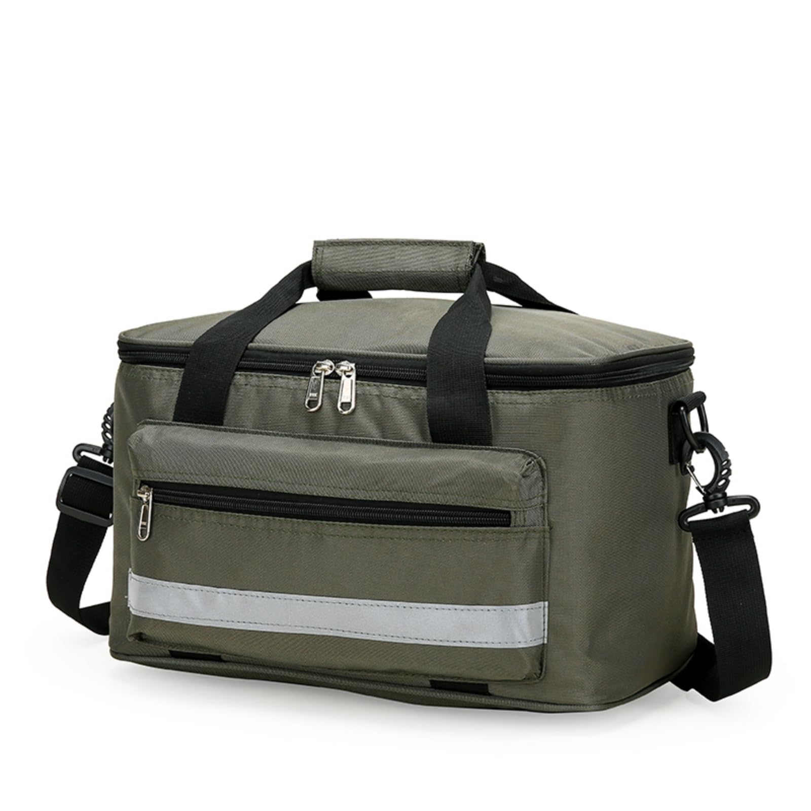 Borsa di pronto soccorso vuota, borsa medica di emergenza con strisce riflettenti, borsa portatile per medicine per viaggi, campeggio, auto, all'aperto e casa., Verde militare