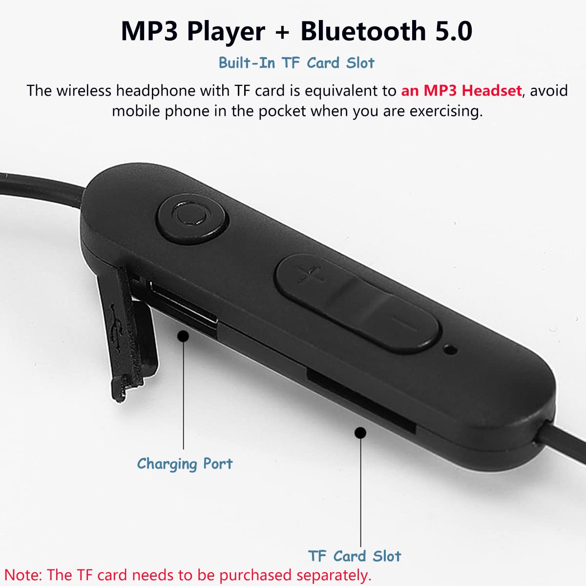 Opaska na szyję Bluetooth słuchawki douszne bezprzewodowe sportowe do noszenia zestaw słuchawkowy o długości 180 godzin, redukcja szumów, słuchawki stereo, IPX7, wodoodporne wkładki douszne, do biegania, fitnessu, treningu, czarne