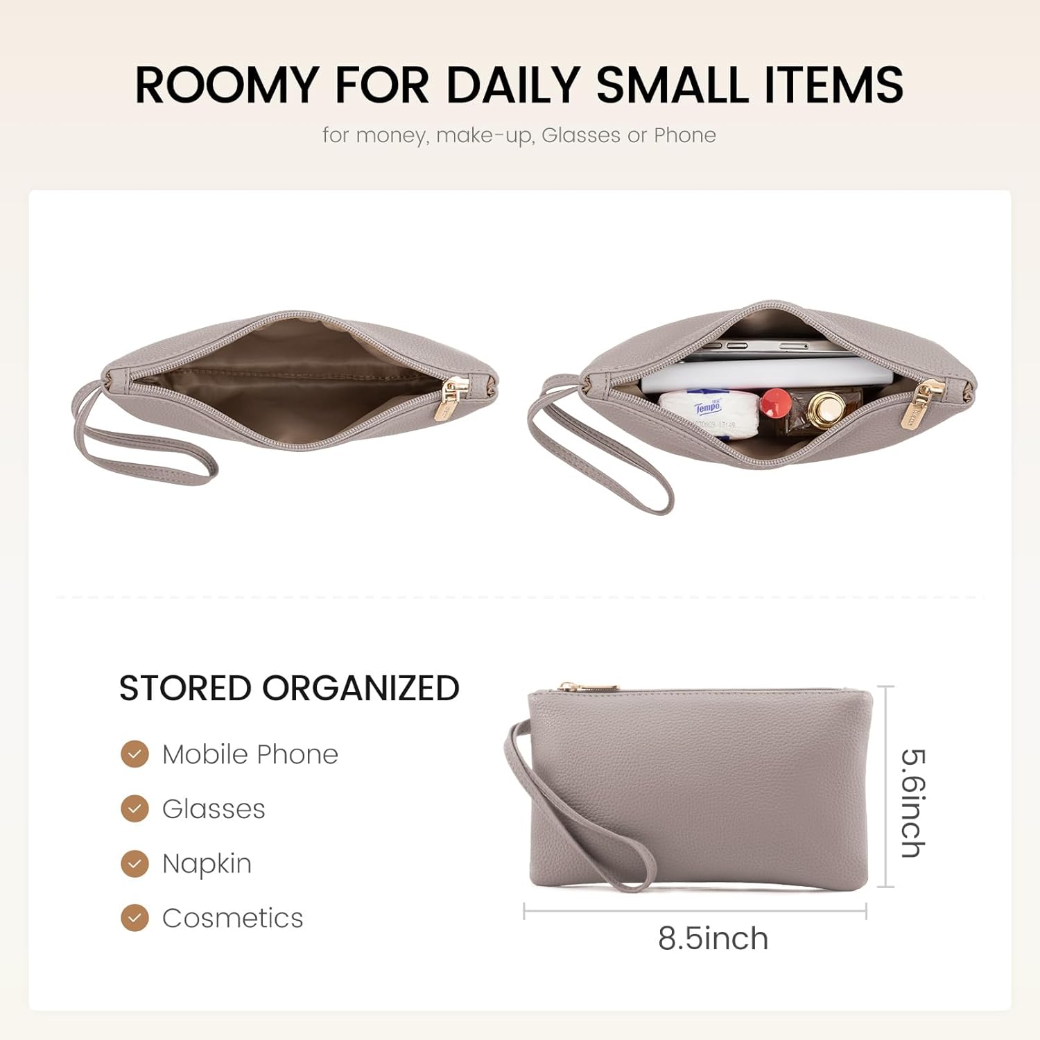 LOVEVOOK Laptop Tote for Women - 15.6 Inch Faux Leather Laptop Bag with Clutch, Large Capacity Office Purse Computer - Image 7