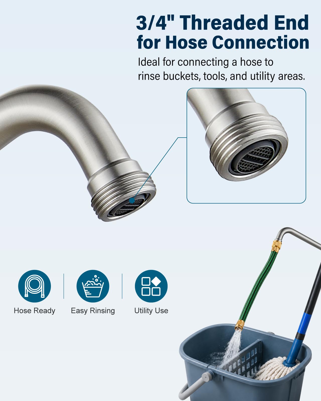 Aolemi Utility Sink Faucet - Brushed Nickel -3