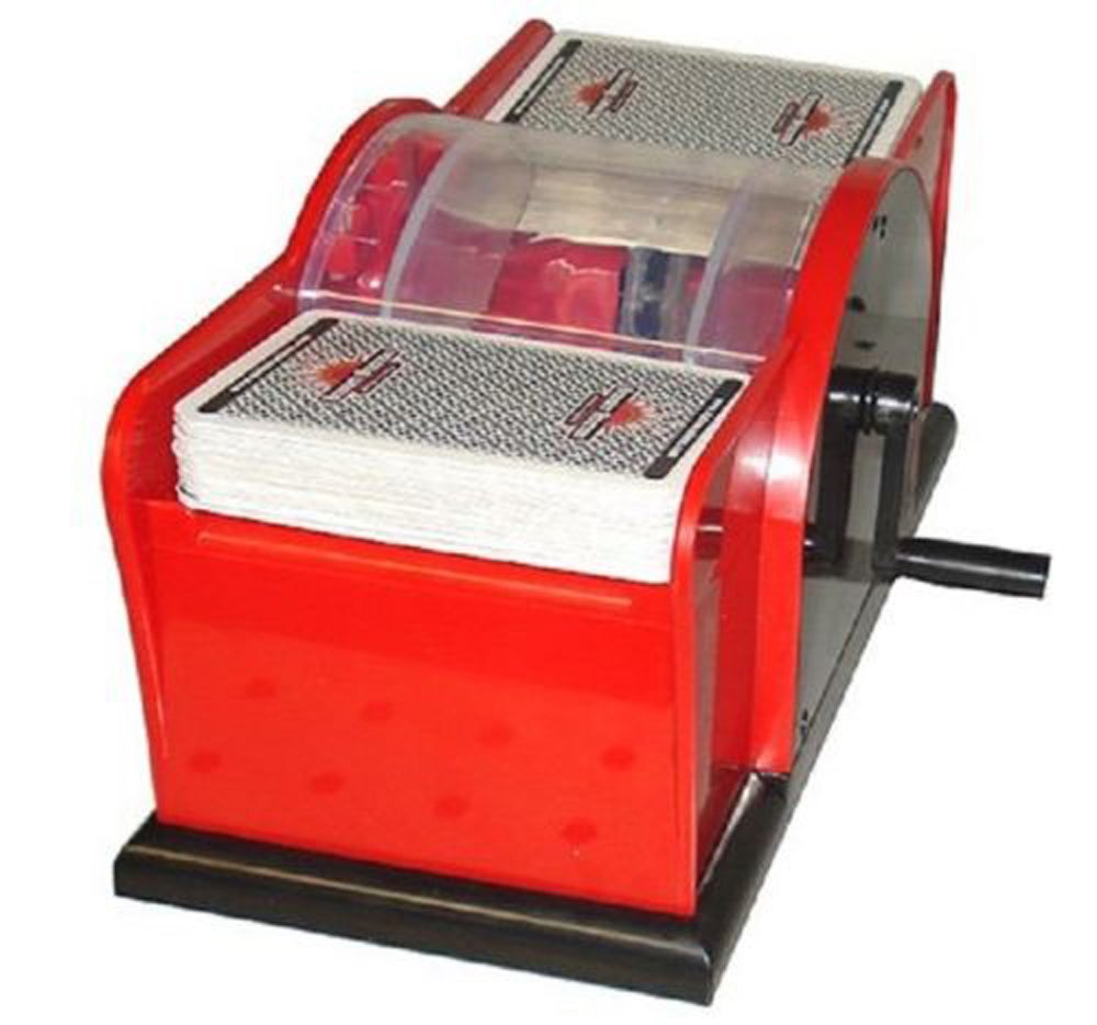 ESKONI Casino Hand Crank Manual Card Shuffler 1 or 2 Deck Casino Poker Blackjack Bridge UNO