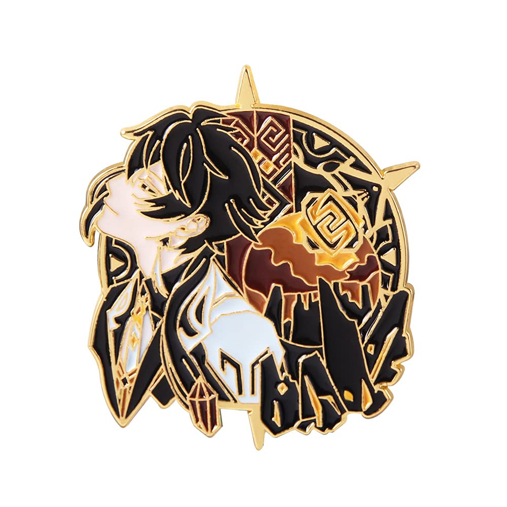 Hutao Brooch Pin - Hutao Characters Cosplay Enamel Brooch Lapel Pin - Gift for Fans, Women and Girls
