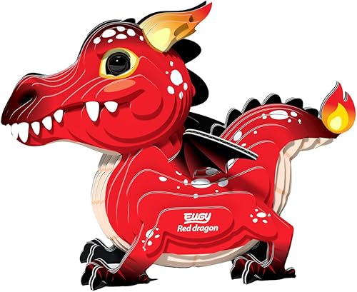 Miniatura 4 de Eugy Red Dragon 3D Puzzle, 24 Piece Eco-Friendly Educational Toy Puzzles for Boys, Girls & Kids Ages 6+