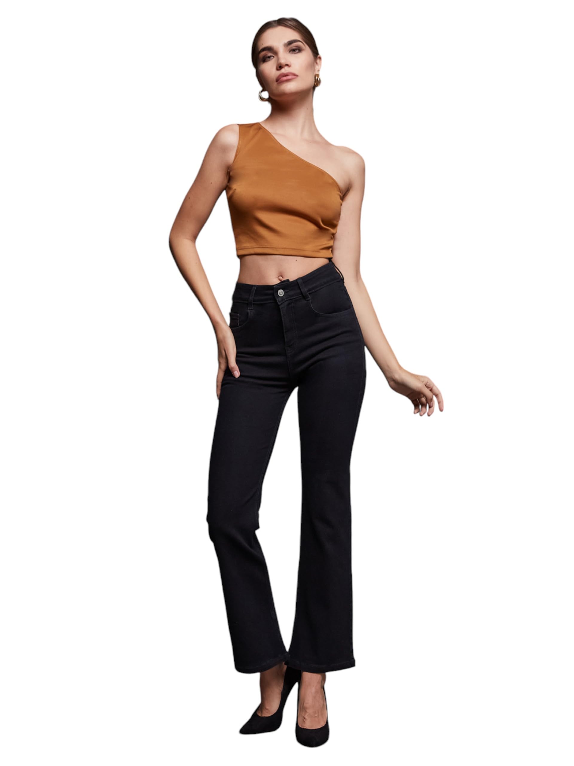 miss chase Women's Bootcut High Rise Regular Stretchable Denim Jeans-picture-13