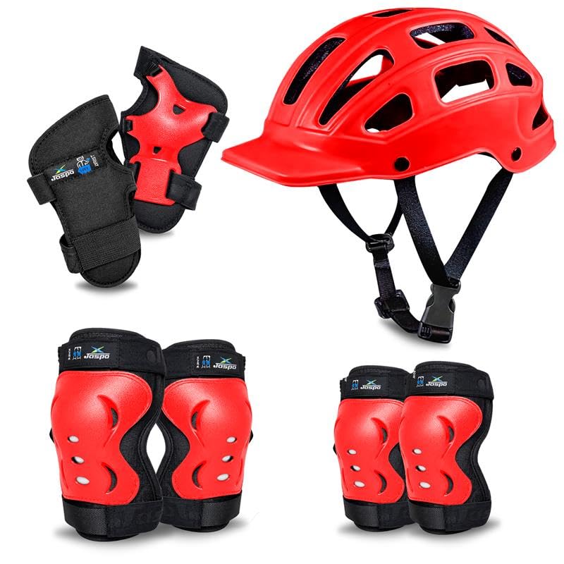 Image of Jaspo Tyro Complete Protective Gear Set for Kids | Helmet with Knee Pads, Elbow Pads & Wrist Guards for Skating, Cycling & Skateboarding (6-14 Years)