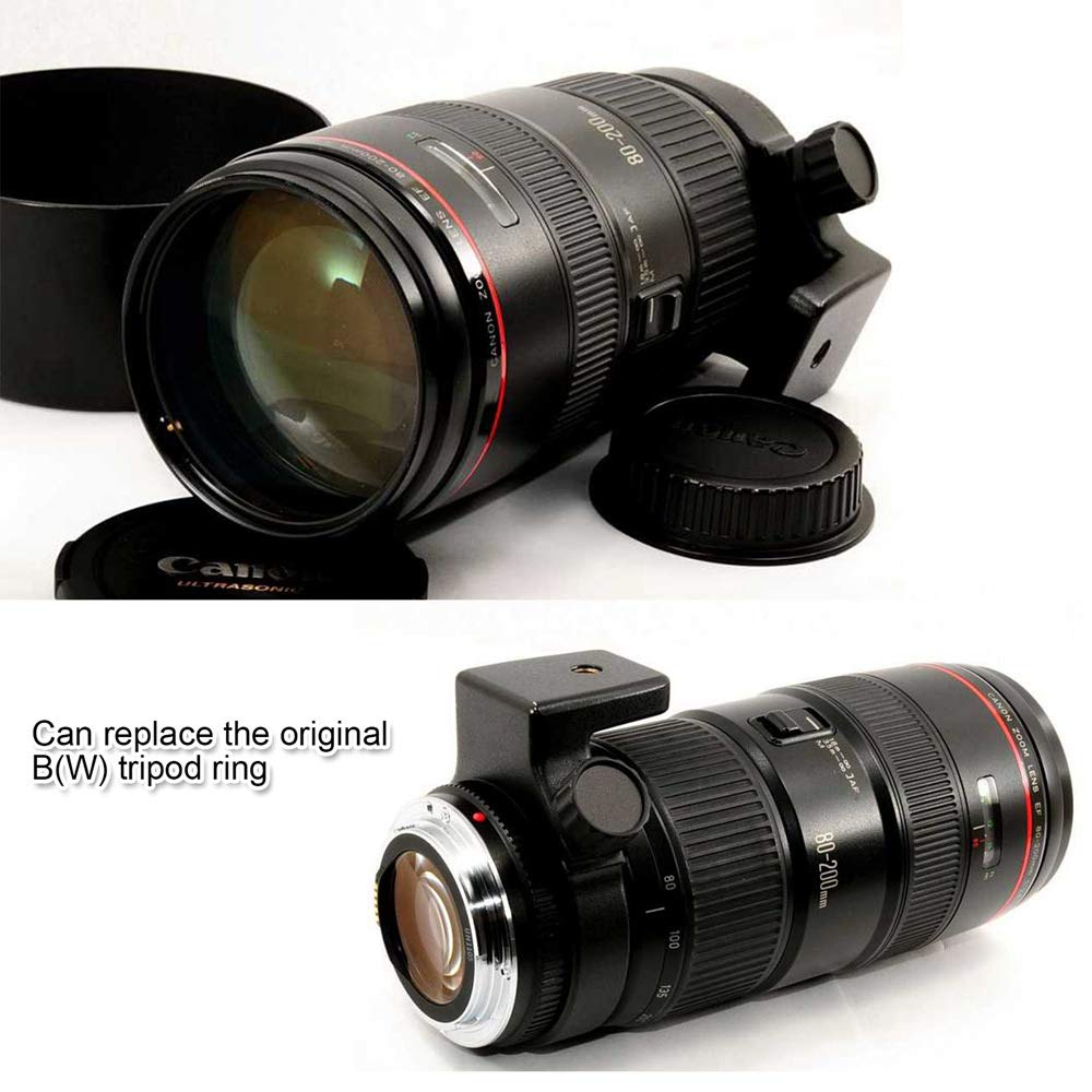 iShoot Anello di montaggio per treppiede Collare obiettivo compatibile con Canon EF 70–200mm f/4L (IS) USM, EF 400mm f/5.6 l USM, EF 80–200mm f/2.8l, Porta Staffa Supporto Arca Piastra Sgancio Rapido