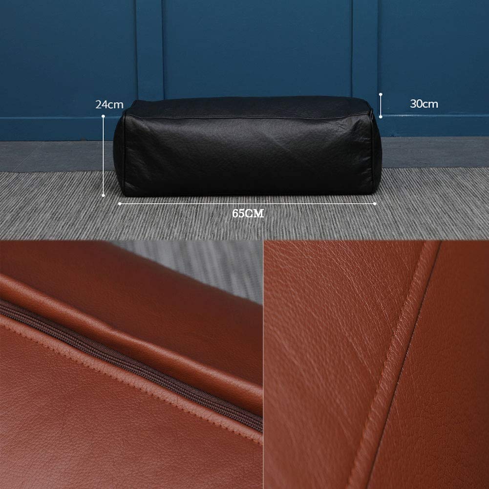 Hocker Rechteckiger Ottoman-pouf, Großer Leder-fußhocker Im Nordischen Stil, Bequemer Ottoman Und Fußstütze Für Wohnzimmer, Schlafzimmer Unter Dem Schreibti(Size:65x24x30cm(26x9x12inch),Color:Grau)