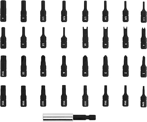 Vista 35 de ARES 70013 - Juego de 8 brocas de impacto de acero S2, incluye puntas Phillips de 1,2,3,4 y puntas ranuradas de 1/4 pulgadas, 5/16 pulgadas, 3/8