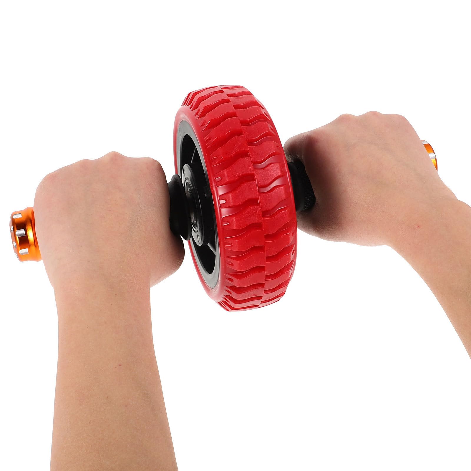ULTECHNOVO Rodillo Rueda Abdominal de Fitness, Rueda Abdominal para Gimnasio en Casa, Rojo, Goma y Acero Aleado, Resistencia Estable, Fortalece el Core, Compacto y Portátil, Asas