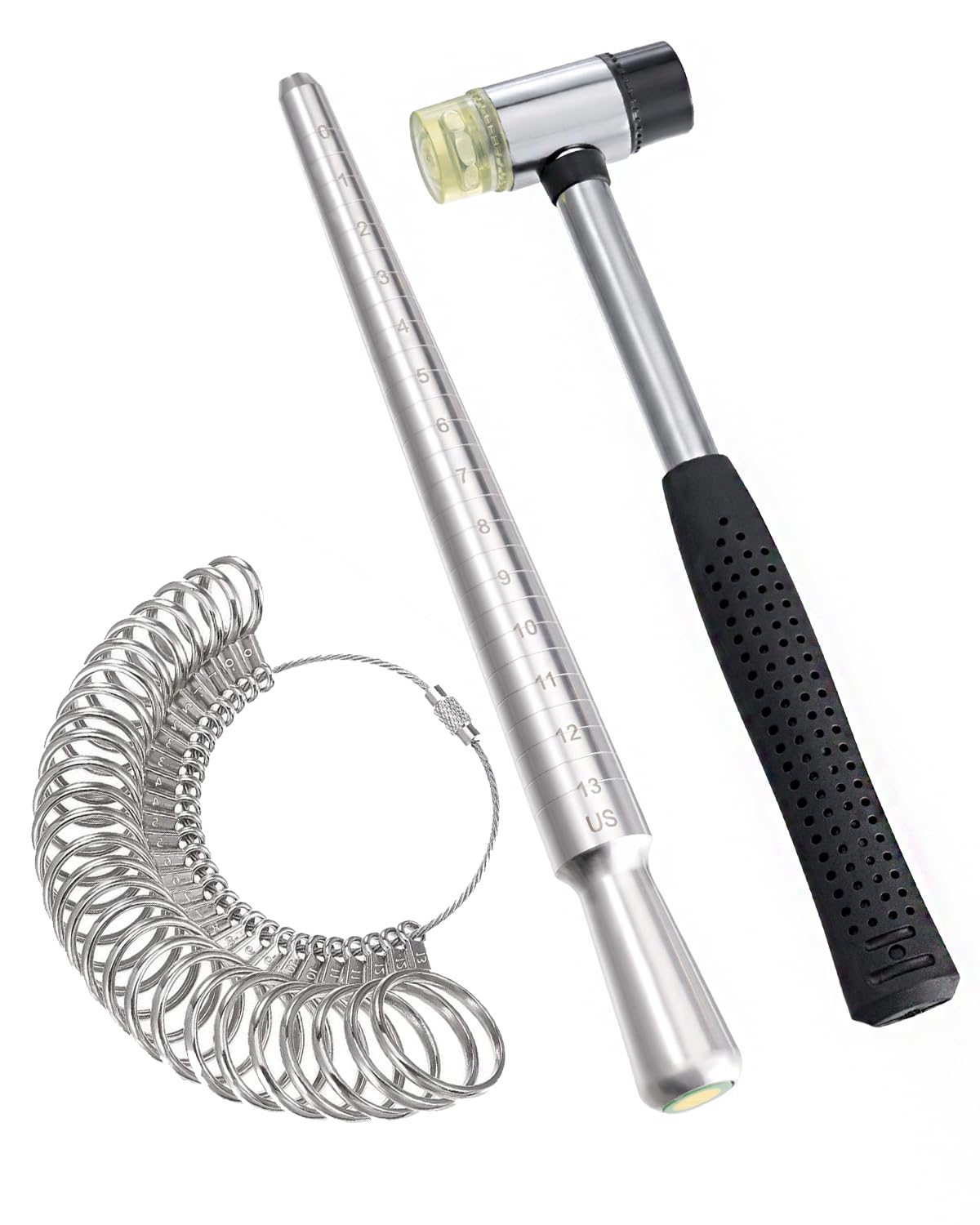 Meowoo Ring Sizer Measuring Tool Set, Metal Ring Guage for Ring Measurer (Metal-Repair-3pcs)