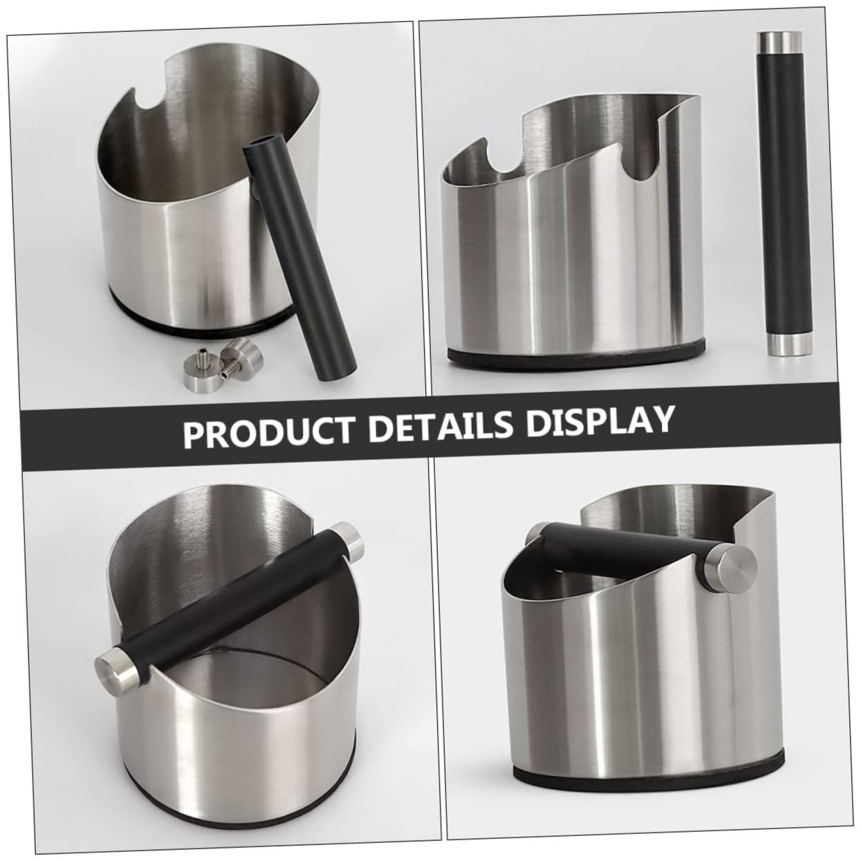 Secchiello per Fondi Caffè in Acciaio Inox Argento Capiente