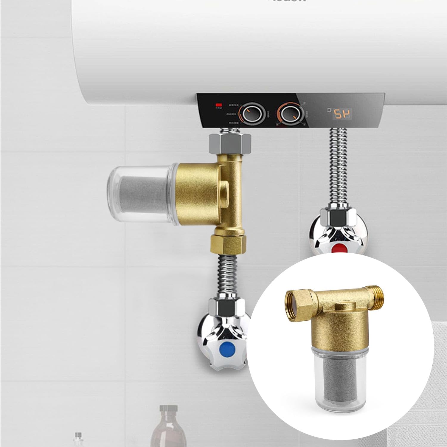 DASHIELL Filtri a sedimenti per acqua di pozzo,Filtro a sedimenti | Filtro per l'acqua da 1/2 pollice con rete in acciaio inossidabile 316 | di filtraggio 'acqua per brocche