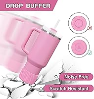 Vista 108 de WUQID Heart Shaped Texture Silicone Boot Compatible with Stanle Quencher H2.0 IceFlow Flip 20oz 30oz 40oz,Hydroo Flask 12-24oz