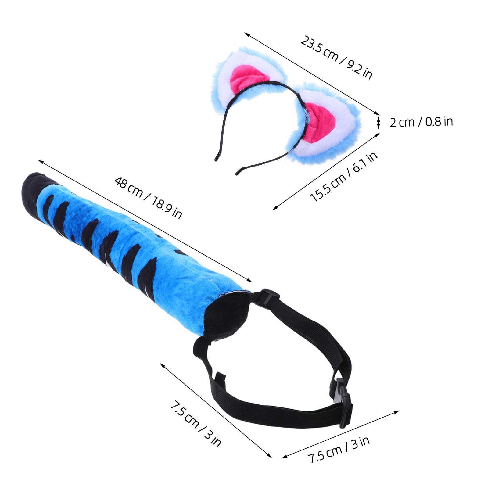 Veemoon 2 piezas de diadema y de tigre, tocado de peluche para disfraz de