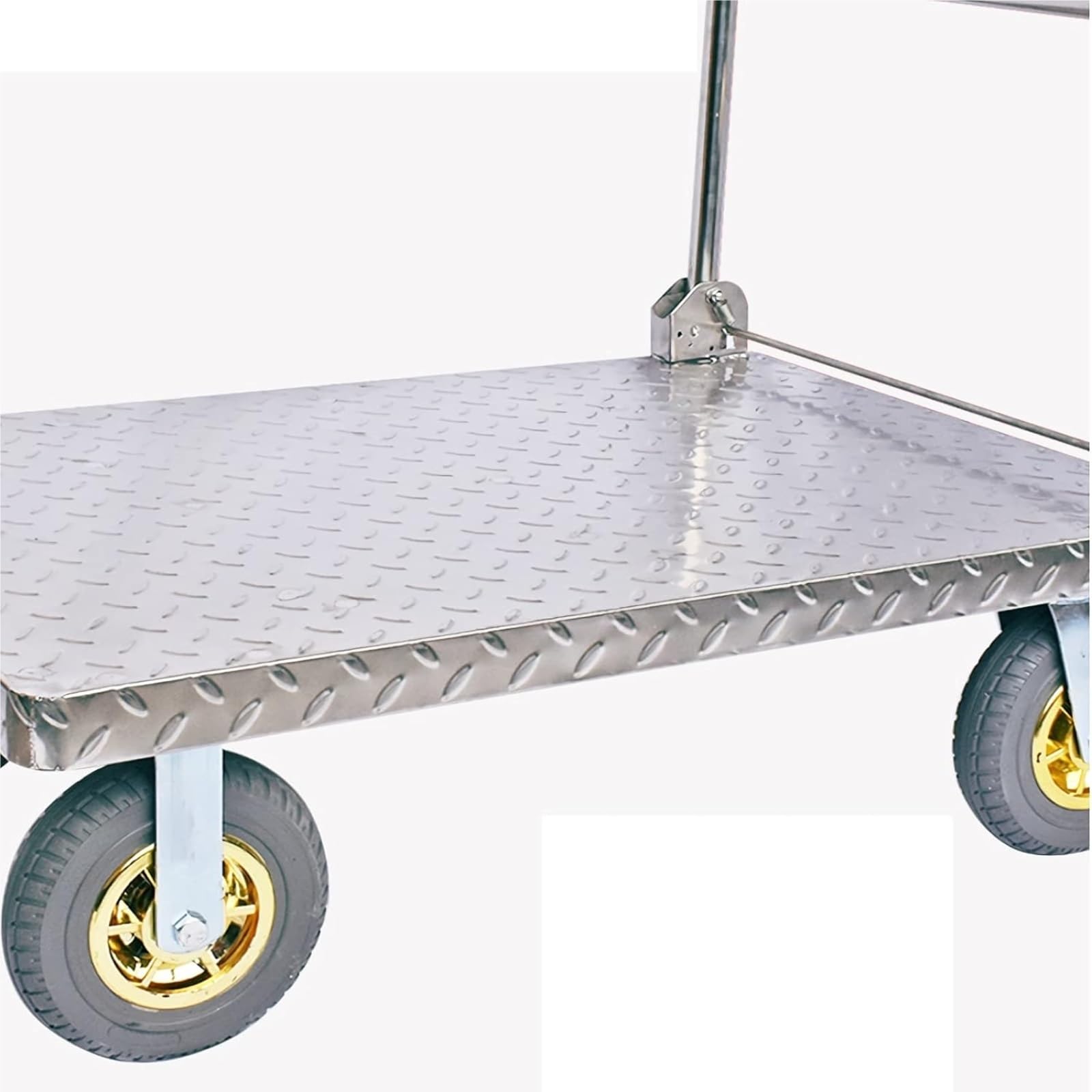 Carrelli a mano pieghevoli del carrello a base piana resistente con le rotelle del freno della parte girevole pieghevoli for la casa carrello a pianale(75 * 50cm 5inch)