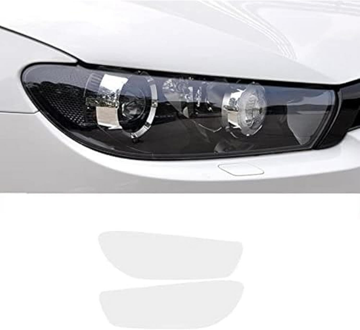 SamLng Car Front Light Film for VW for Scirocco MK3 2008-2017 Car Headlight Protective Film Front Light Transparent Blackened TPU Sticker Car Headlight Protective Film