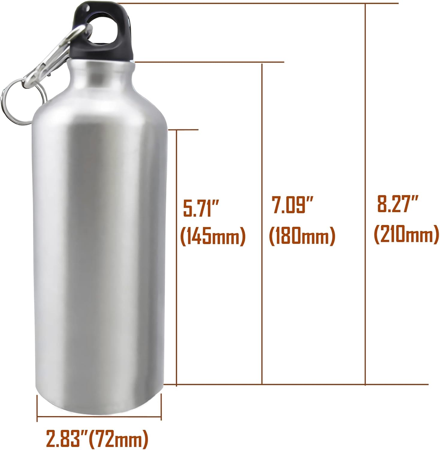 INTSUPERMAI 600ml Silver Aluminum Coated Sublimation Aluminum Water Bottle Sport Bottle Sublimation Transfer with Safe Lock Aluminum Sublimation Blanks - Image 3