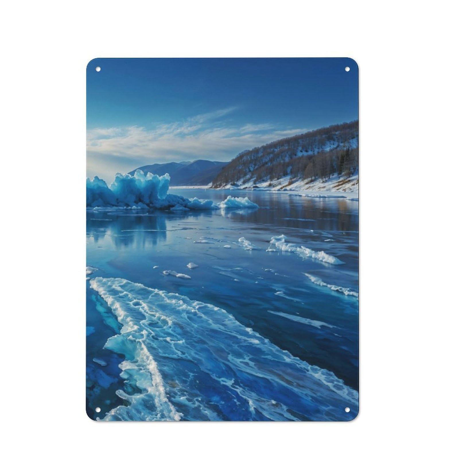 Junmoney Sunlit On Lake Baikal P2 Vintage Tin Sign 40X30cm With For Guest Room Or Hallway, For Themed Room Decoration, For Vintage Wall Decor Fans
