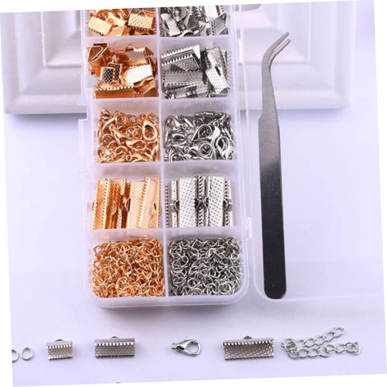 Lurrose 1113stücke Teiliges Diy Schmuckset Mit Goldenen Halsketten-clips Schmuckwerkzeug Und Zubehör Für Kreative Damen Und Mädchen Für Individuelle Schmuckherstellung