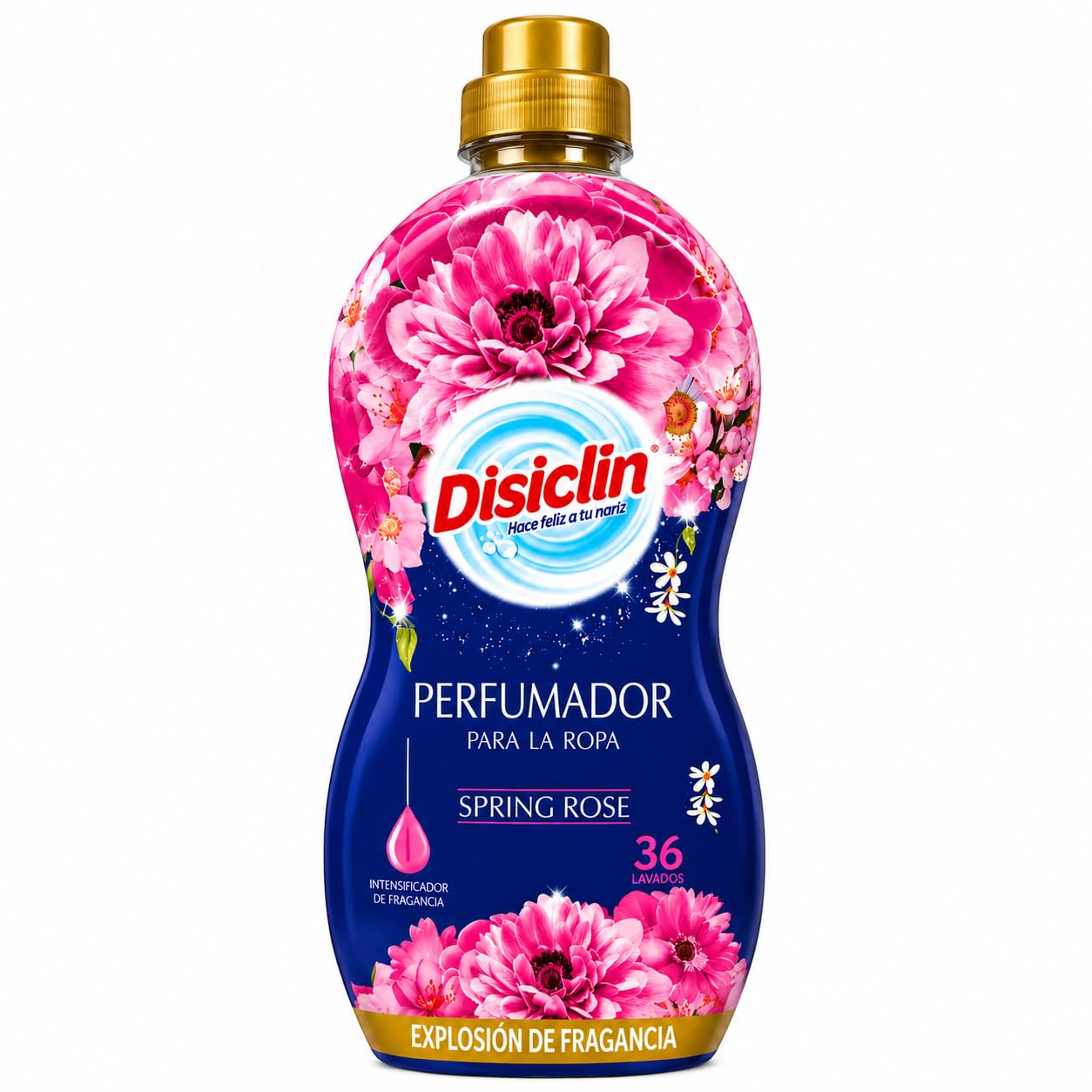 Disclin Perfumador para la Ropa Spring Rose 720 ml | Pack de 12 Unidades | Aditivo Líquido para Lavadora | Intensificador de Fragancia con Microperlas | Aroma Fresco y Duradero | RASMACOR