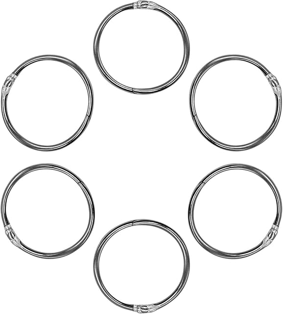 Trimming Shop Silver Keyrings Iron Split O Rings Loose Leaf Book Ring Snap Closure for Album, Memo, Books, Binders, Scrapbooking Locking Clip, 38mm, 2pcs