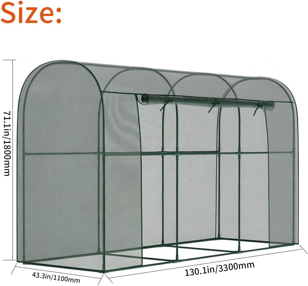 Premium Steel-Frame Plant Protection Net/Crop Cage, A Reusable Garden net Enclosure Designed to Shield Plants from pests, Animals, and Harsh Weather Conditions. (130.1 * 43.3 * 71.1'', arc)