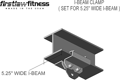 Miniatura 2 de Firstlaw Fitness 1000 LBS I-Beam Clamp - (Select 4.0" to 9.0" Wide) - for Gymnastic Rings - Climbing Ropes - Heavy Bags - Multi-Sports Made in The