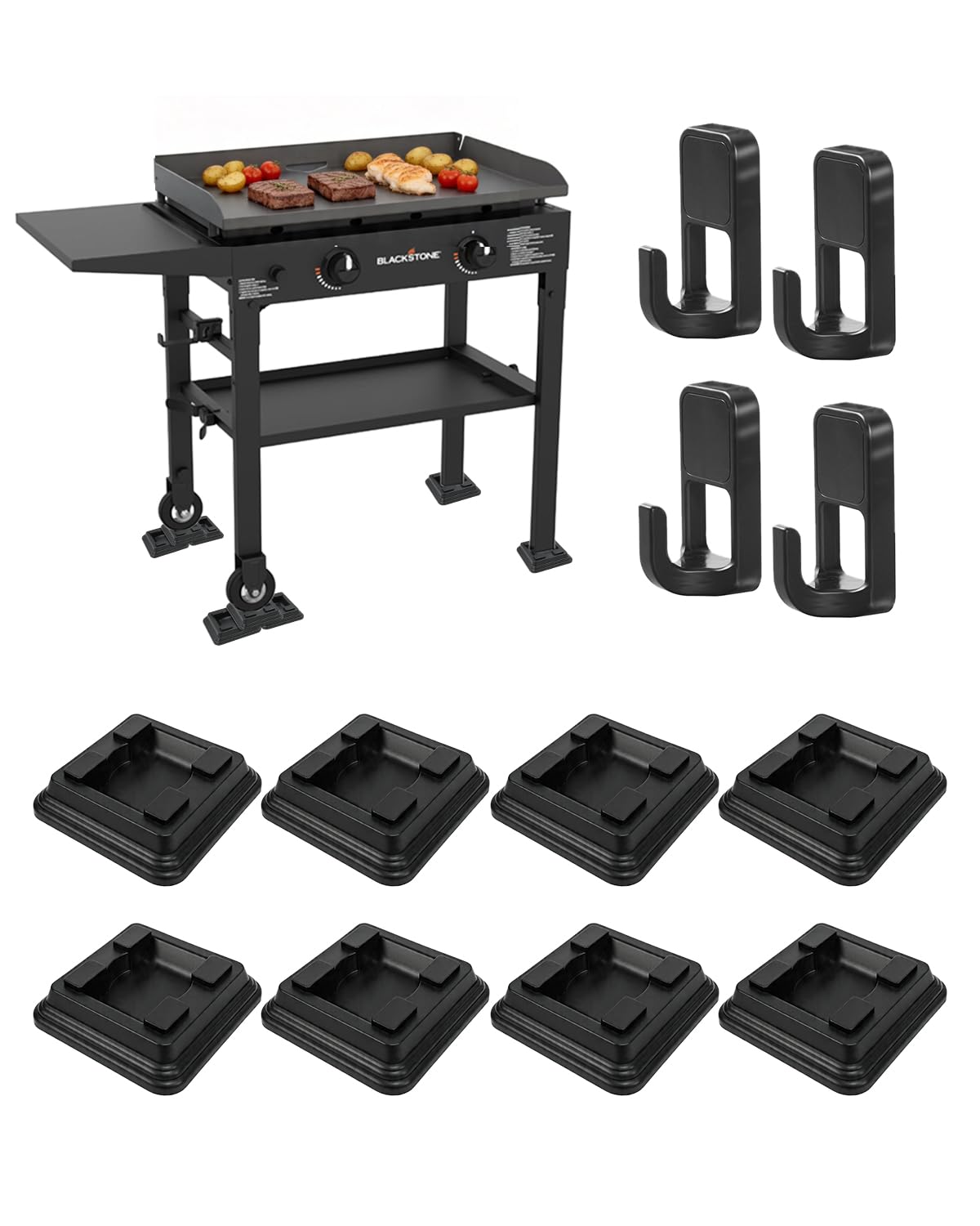 Niveleurs de grille en caoutchouc antidérapant pour corriger l'inclinaison des barbecues