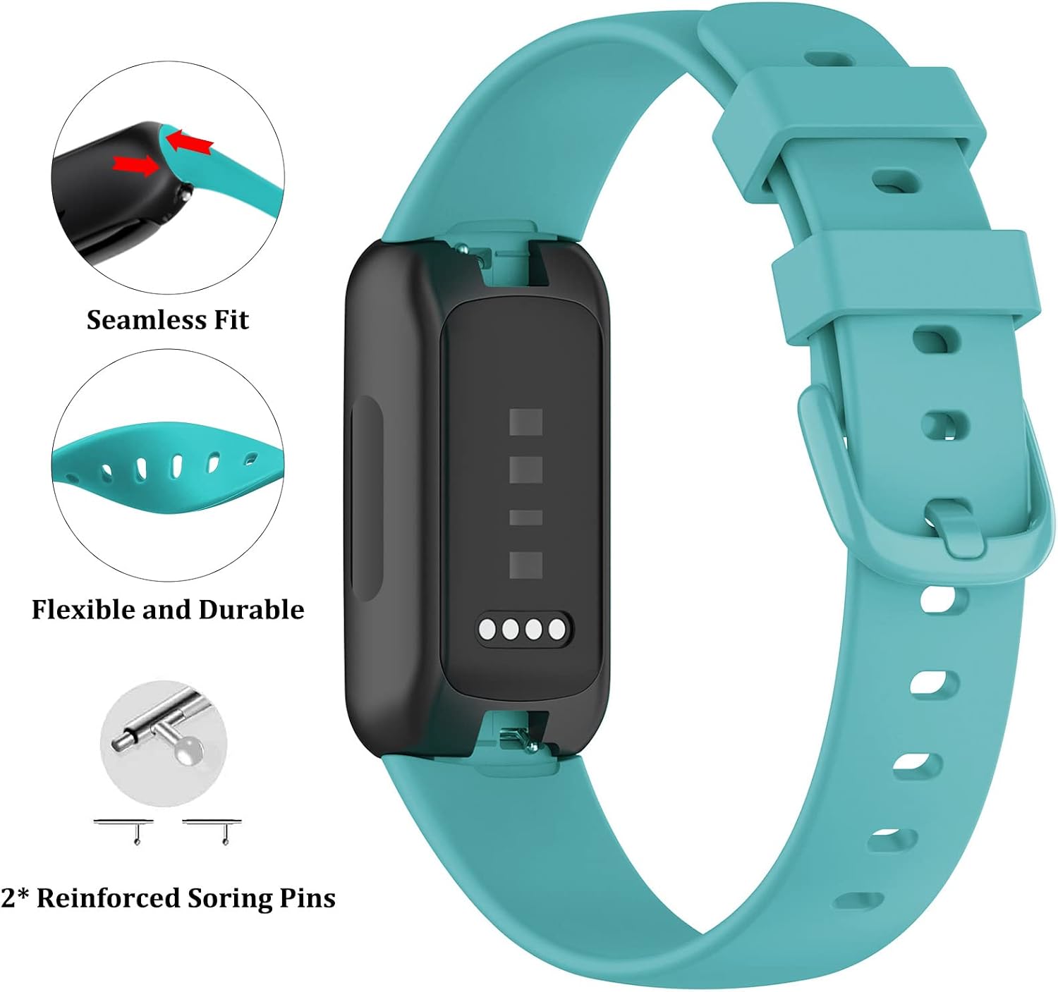 Band Compatible with Fitbit Inspire 3, Soft Silicone Accessories image 3