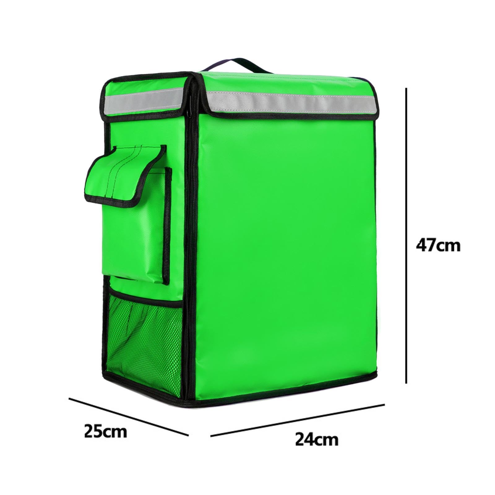 Sharplace Mochila Isotérmica para Reparto de Comida, Bolsa Térmica para Alimentos Fríos Y Calientes, Bolsillos de Malla, Bolsas para Reparto de Pizza, Calentado, Verde, Individual