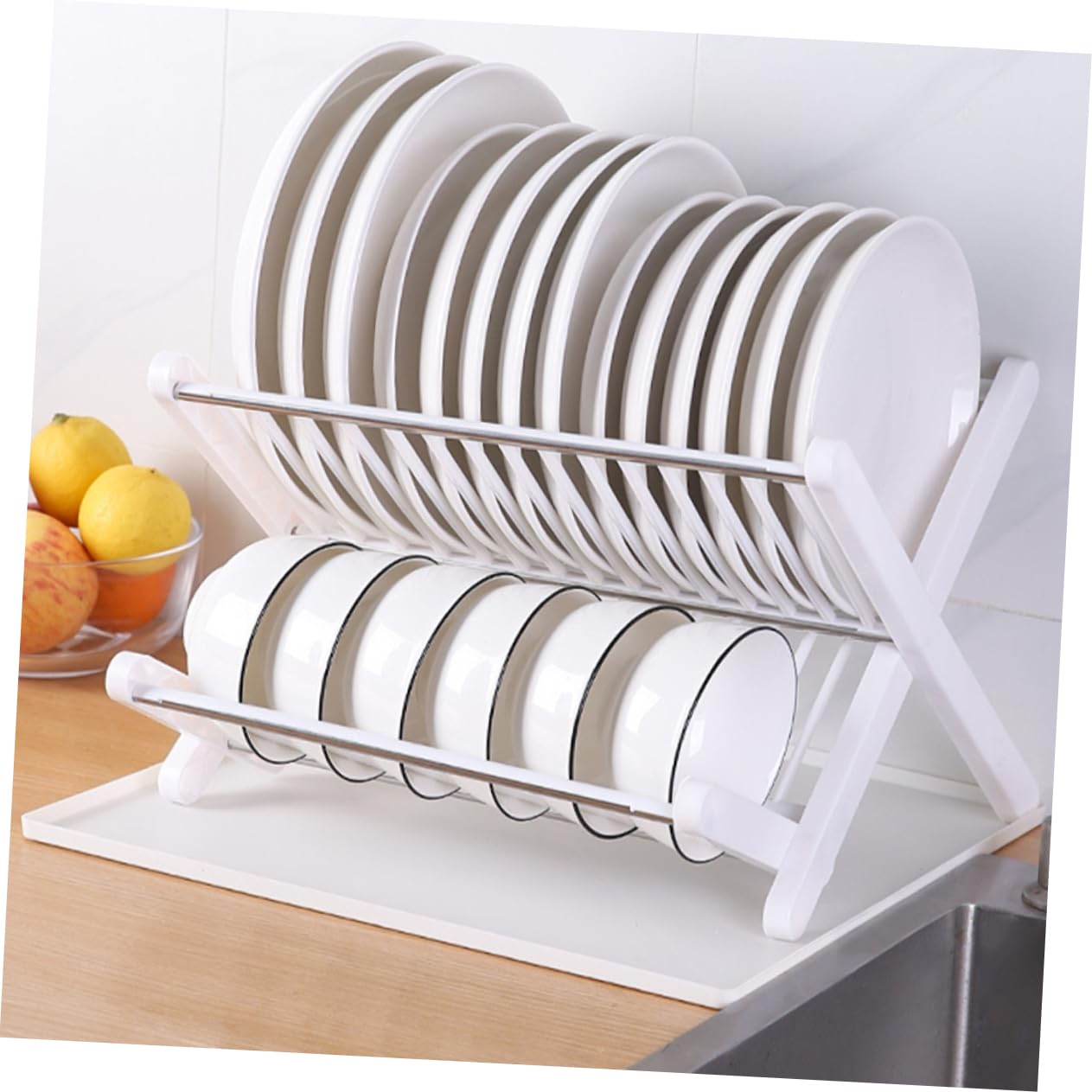Égouttoir À Vaisselle Pliable Pour Cuisine Égouttoir À Vaisselle Pliable Plateau D'égouttage Blanc Capacité Organisez Votre Cuisine