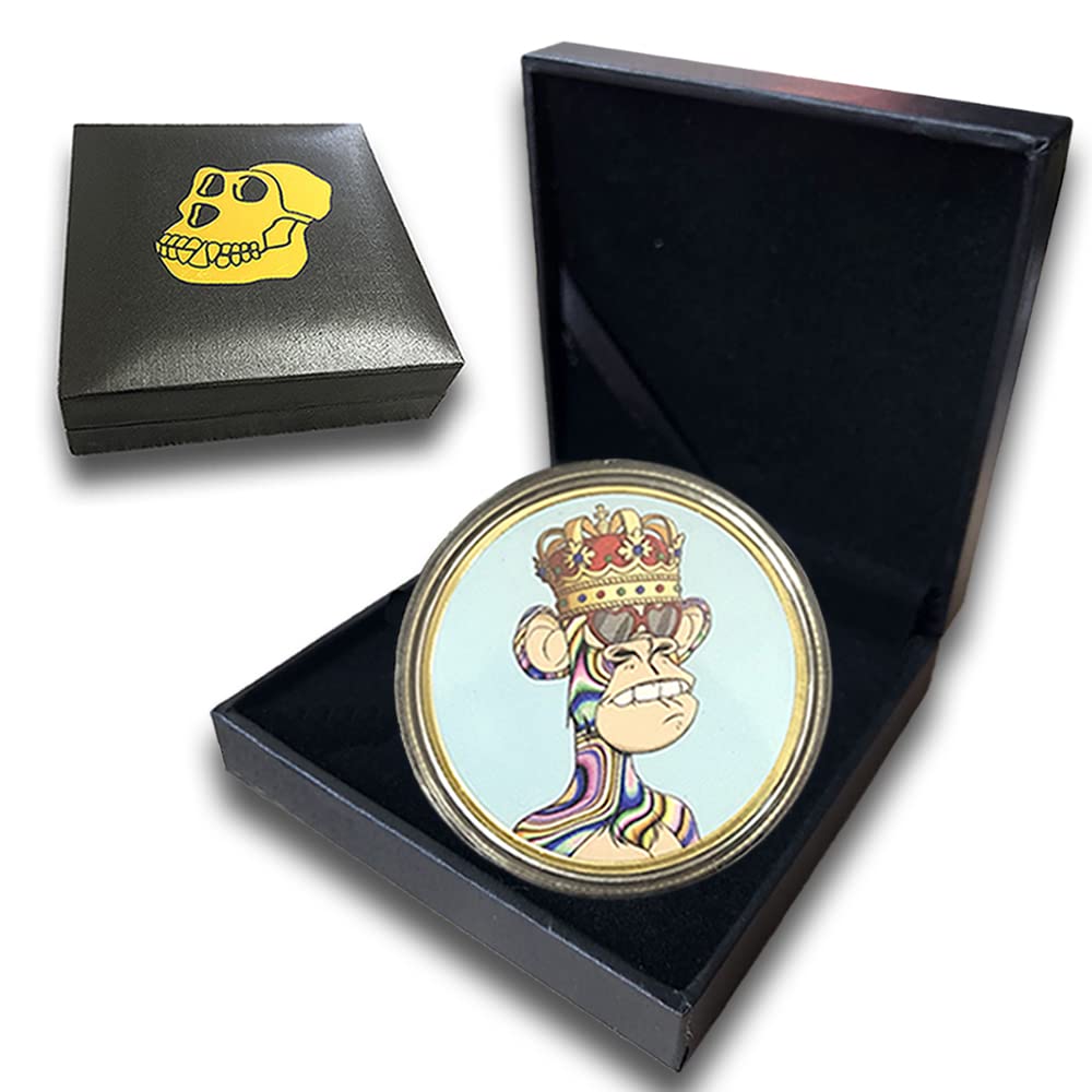 Amazon.com: E-BEST CARE NFT Bored Ape Coin Yacht Club Gold Plated with  Protective Case and Box for Crypto NFT Collector (Colorful-3) : Office  Products