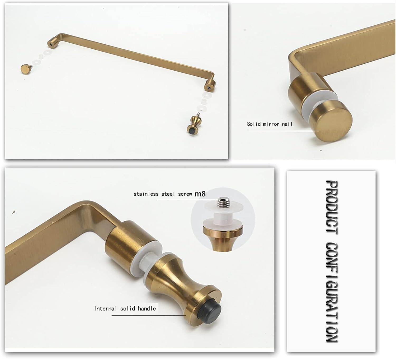 Polished Tubular Shower Door Knob - Glass Pull Handle Replacement for Bathroom, Stylish Push Barn Door Handle Accessories, Durable and Elegant Design (A)