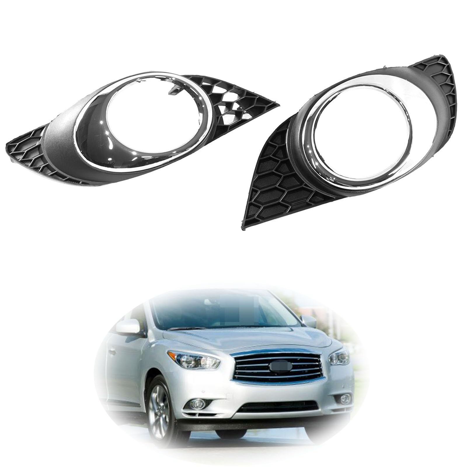 Pair(2) Fog Light Lamp Brackets Compatible with 2013-2015 Infiniti JX35 QX60 Left Driver & Right Passenger Side
