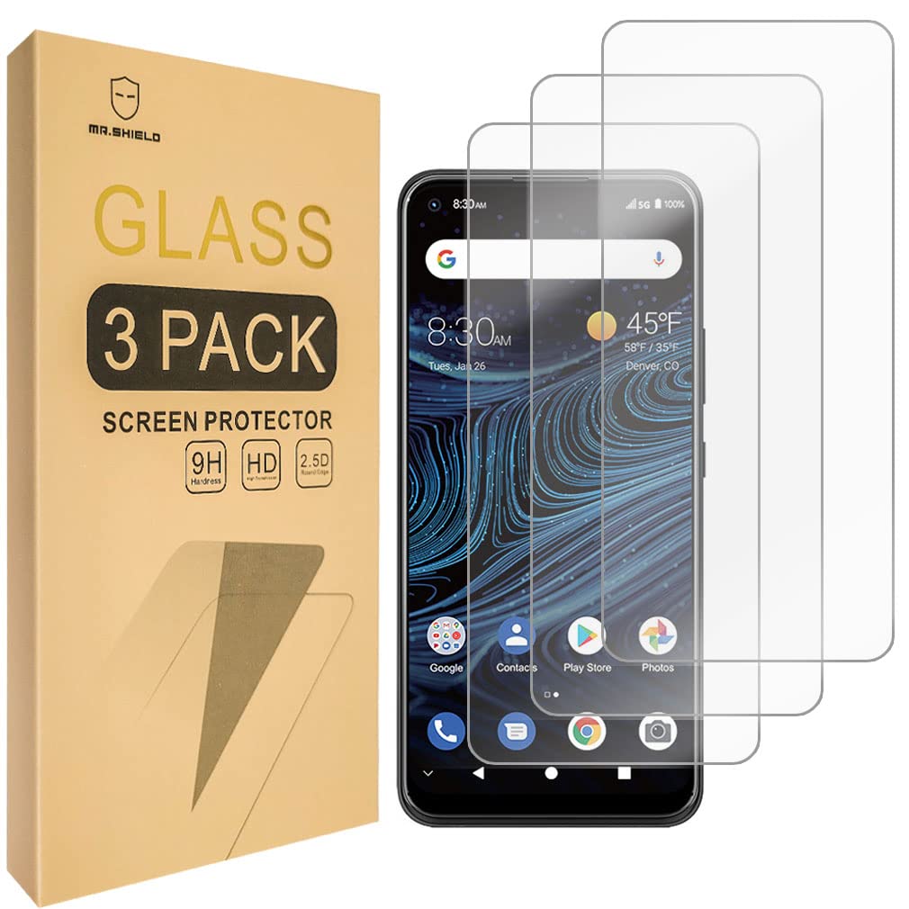 Mr.Shield [3-Pack] Designed For ZTE Blade X1 5G [Tempered Glass] [Japan Glass with 9H Hardness] Screen Protector with Lifetime Replacement