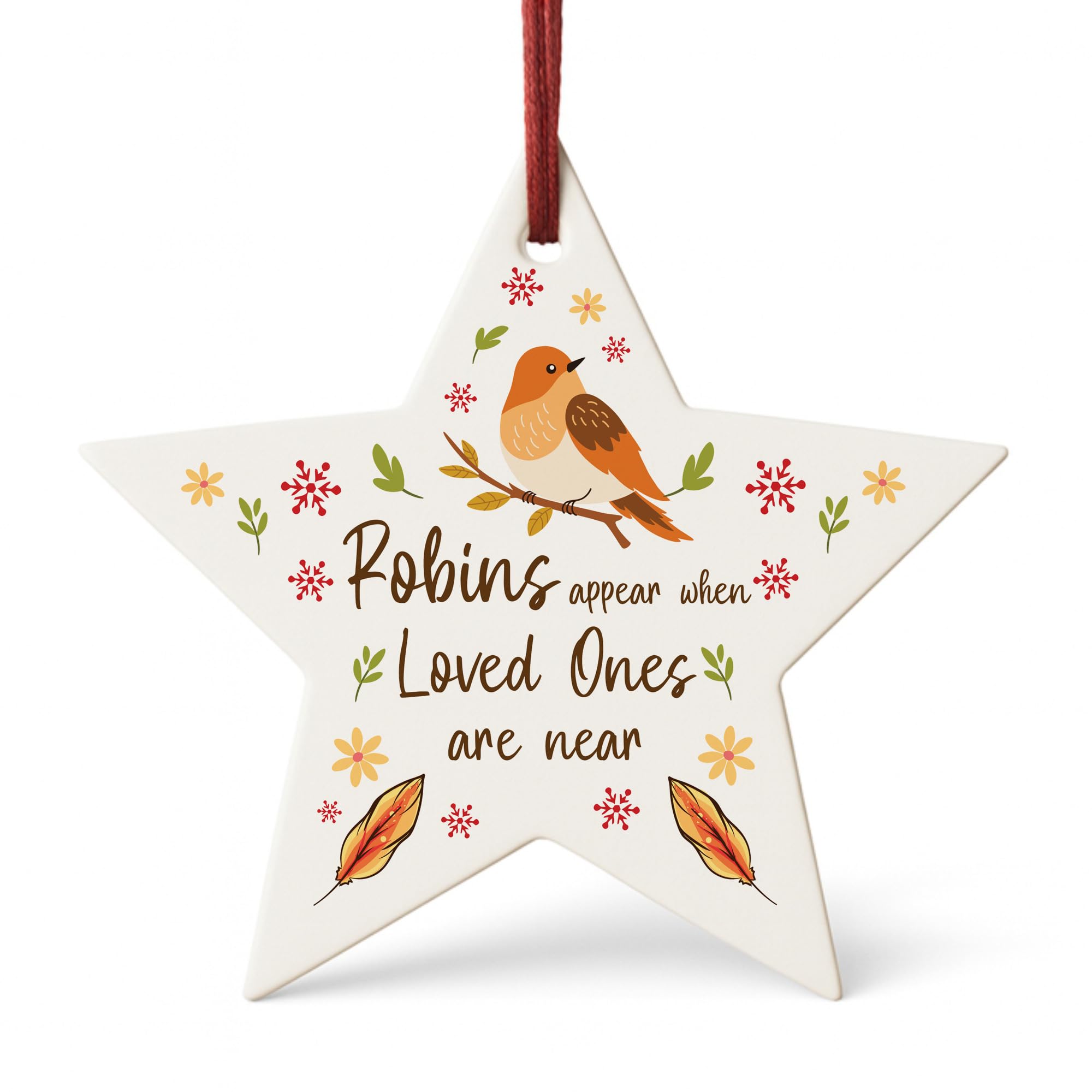 Red Ocean Remembrance For Christmas Tree Robins Appear When Loved Ones Are Near Decoration Memorial For Family Friends Mum Dad Nan Memorial Plaque