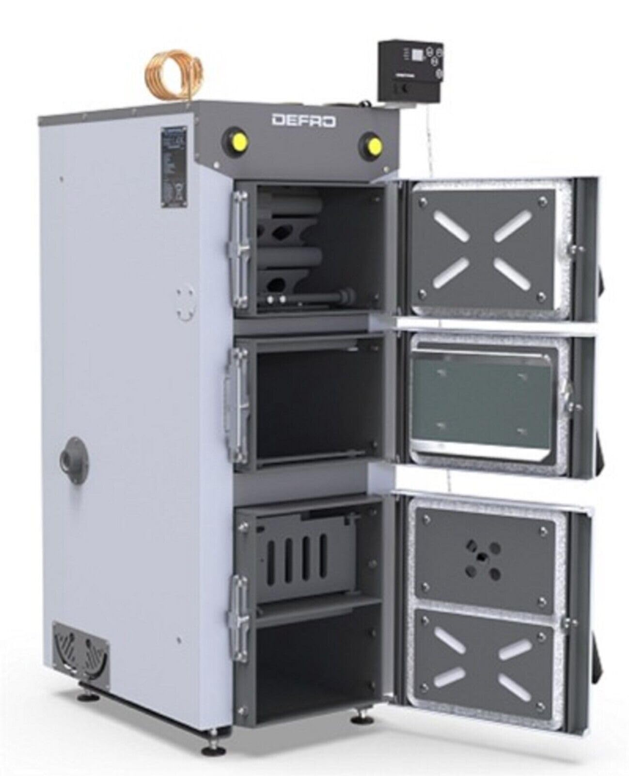 Defro Firewood Plus Holzkessel, 12 kW, Naturzugkessel für Zentralheizung, Scheitholzbetrieb