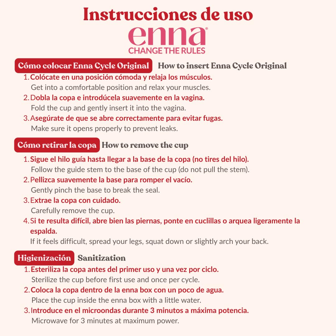 enna cycle original - 2 Copas Menstruales Y Caja Esterilizadora, TALLA M