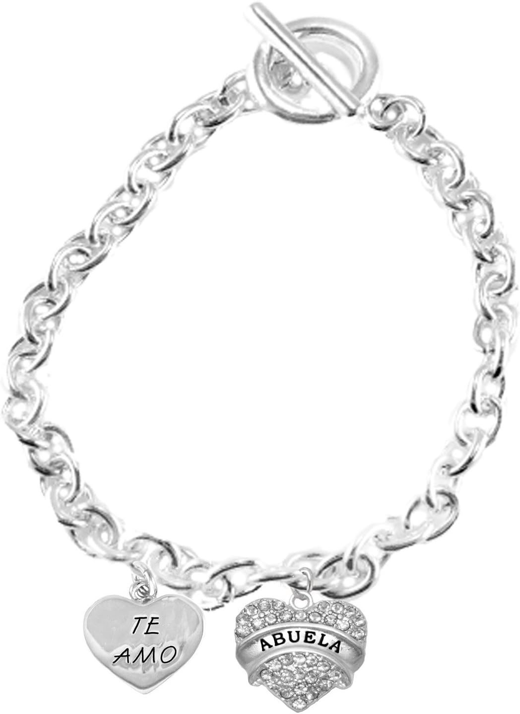 Cardinali Jewelry Te Amo Abuela Toggle Bracelet, Hypoallergenic, Safe-Nickel, Lead, Cadmium Free