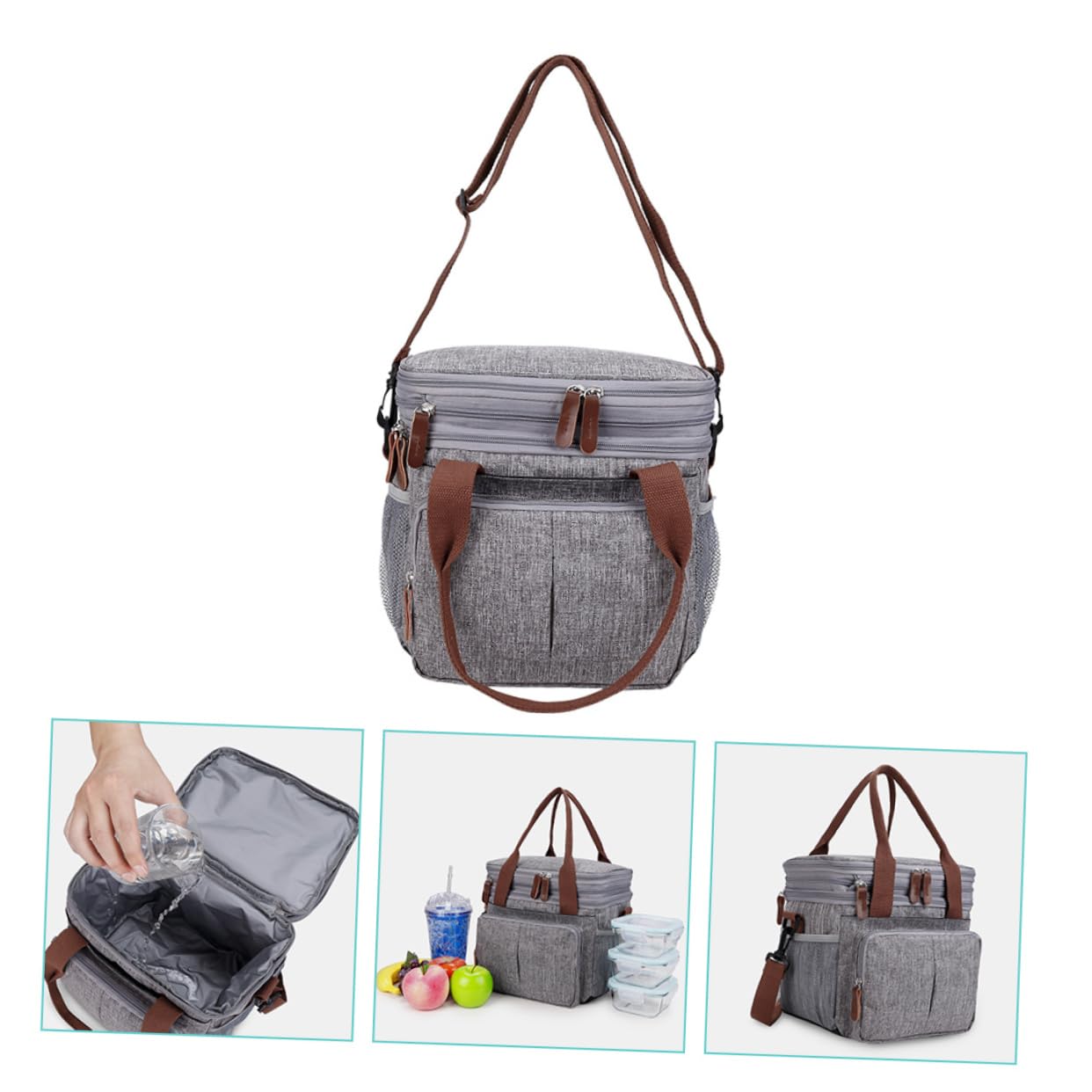 SHOWERORO Lunchtasche Mit Wärmeerhaltung Tragbare Bento-tasche Lunchbox-tasche Zur Frischhaltung Großes Fassungsvermögen Für Und Getränke Fein Verarbeitet Und Praktisch