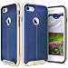 iPhone 7 Case, Vena [vAllure] Wave Texture [Bumper Frame][CornerGuard ShockProof | Strong Grip] Slim Hybrid Cover for Apple iPhone 7 (4.7") (Gold/Navy Blue)