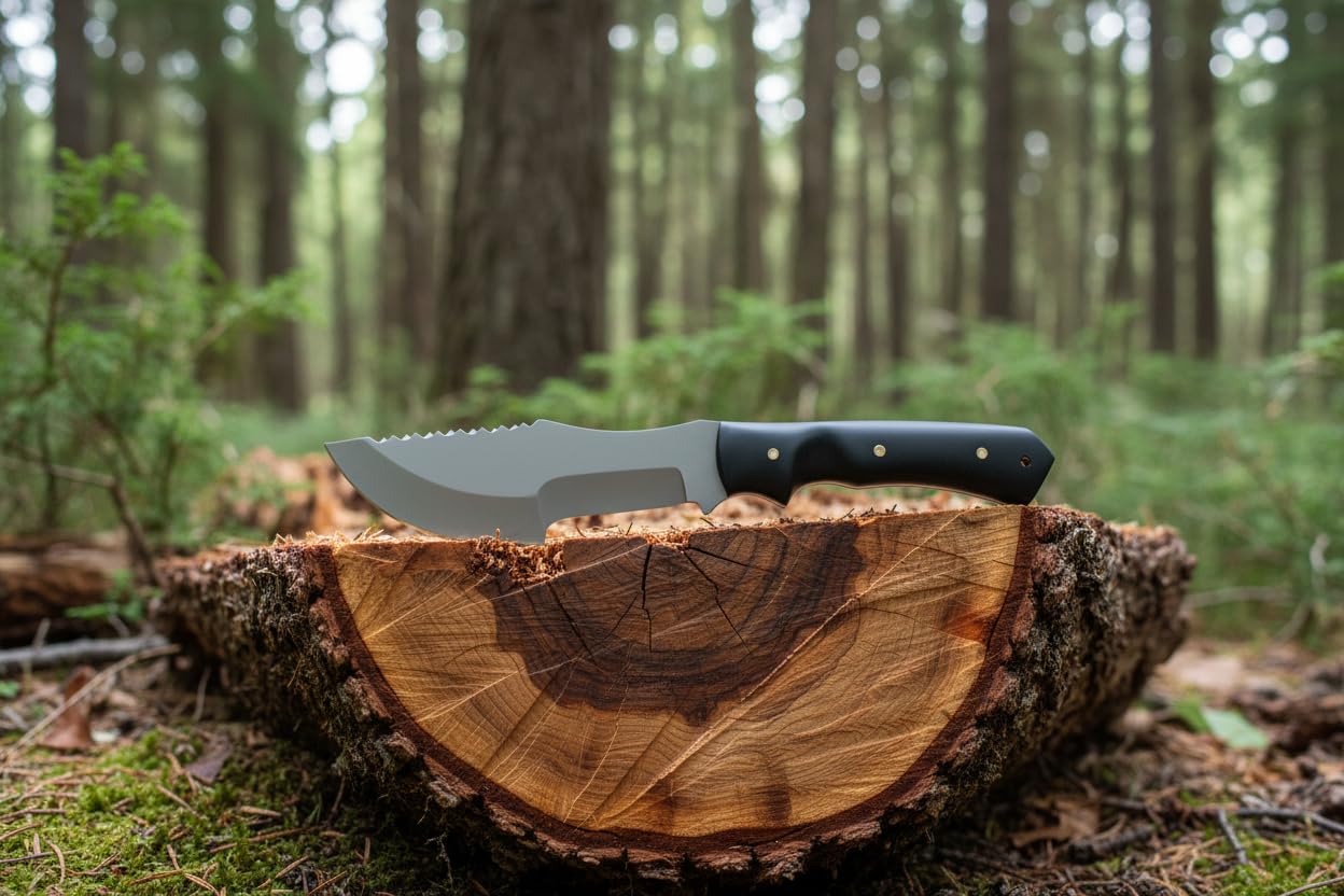 CHOOSE Coltello Tracker fatto a mano - Lama fissa da collezione personalizzata ispirata al film 'The Hunted', pinza piena, manico ergonomico |TRM013