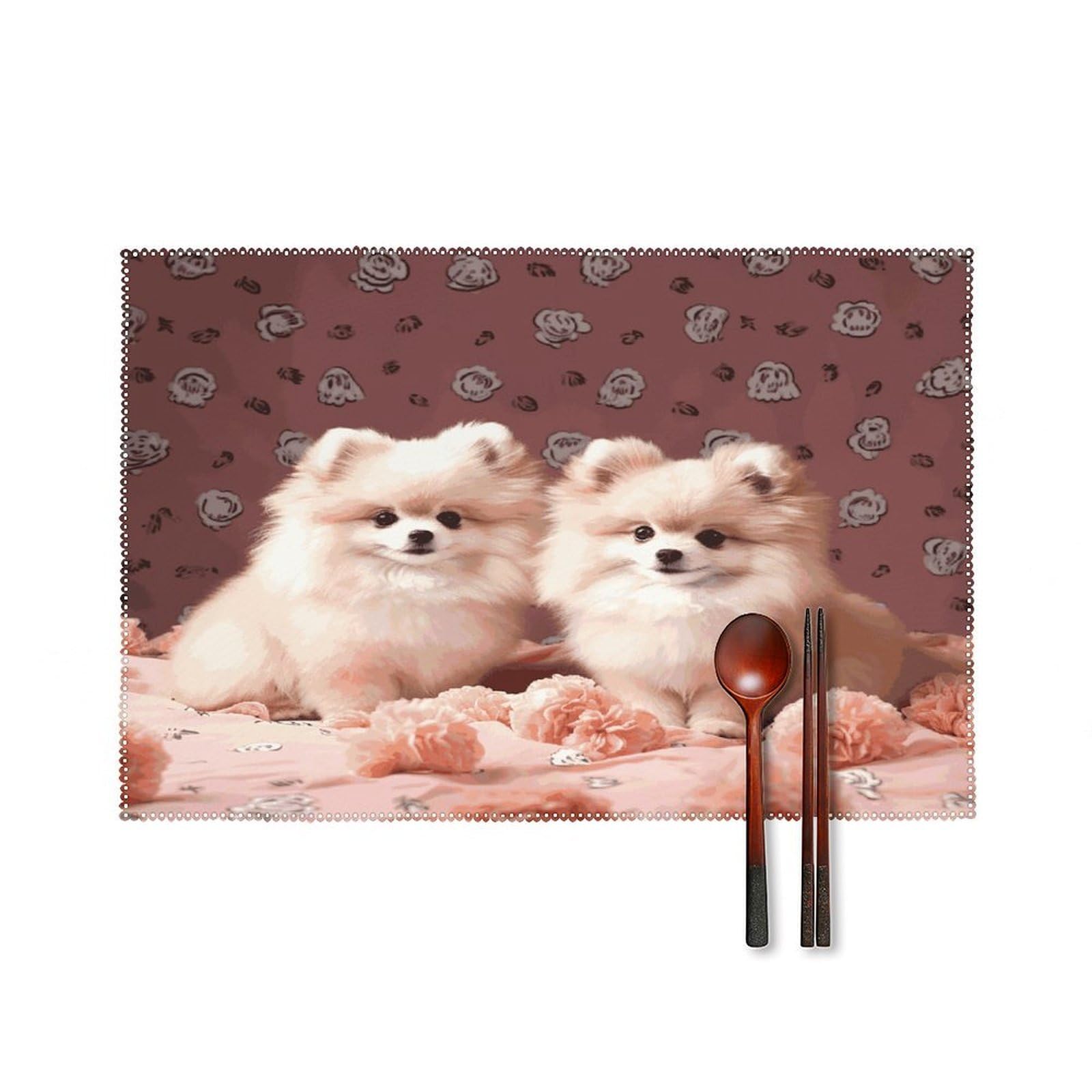 Fodpand Style Pomeranians Puppies And Point Placemats Set Of 4 Place Mats Table Mats