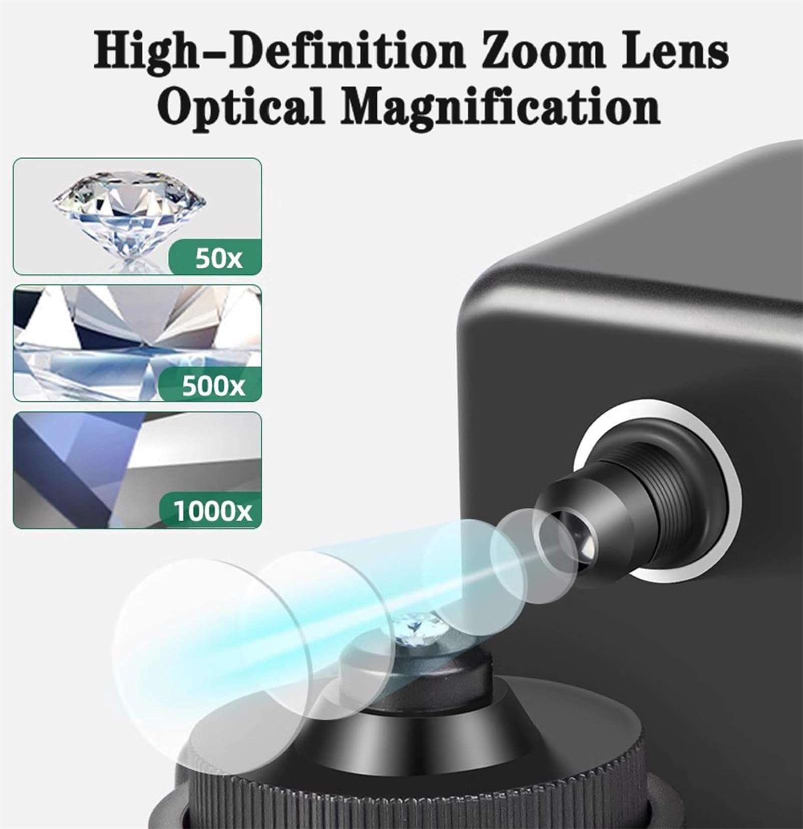 Digitales Mikroskop 4,3 Zoll LCD 50-1000X Vergrößerung mit LED-Licht - Ideal für Diamantgürtel und biologische Inspektion