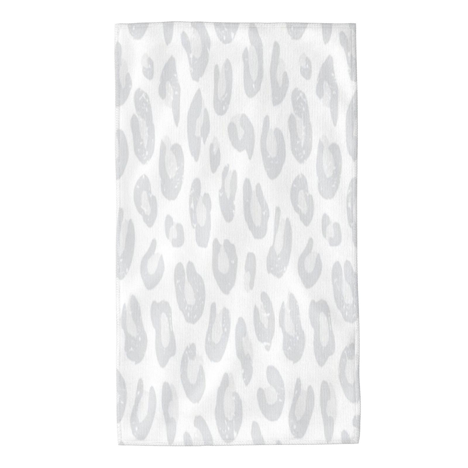 Anceky Gray Leopard Print Towels Absorbent Quick Drying Hand Towels for Face Hair Bath 27.5x16in