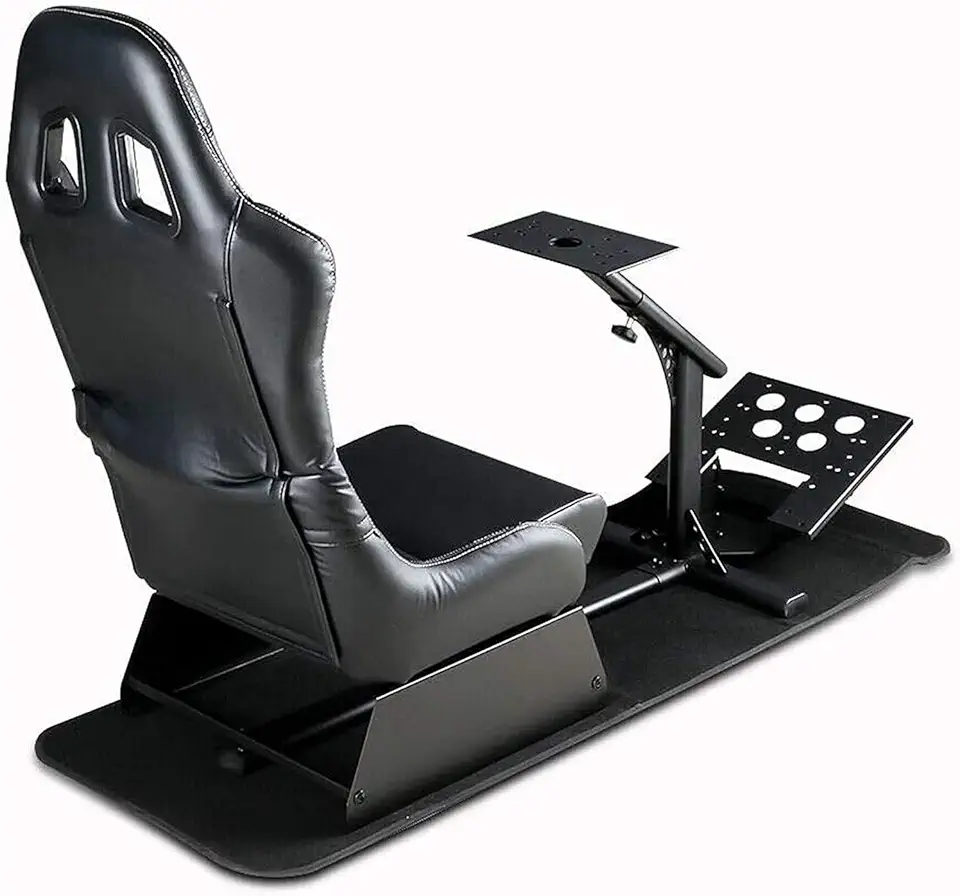 Dshot Suporte para volante de corrida com assento de condução, simulador de corrida, reclinável de cabine com suporte de mudança de marchas para PS4, PS3, Xbox One, Xbox 360, Logitech, Thrustmaster
