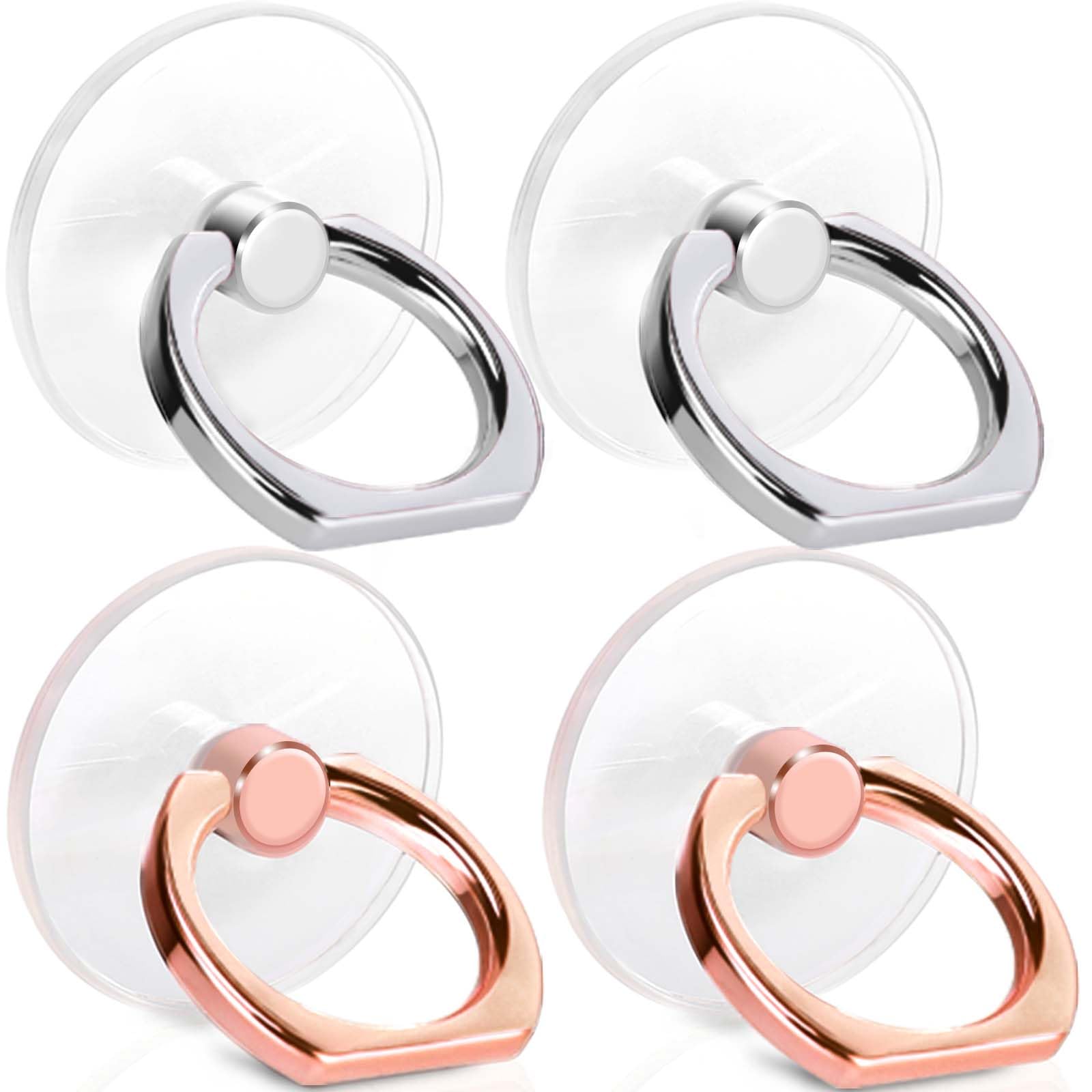 4 Pack Jsoerpay Cell Phone Ring Holder, 2 Silver+2 Rose Gold