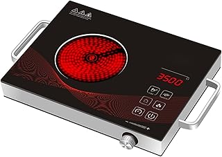 Portable Infrared Hob, Electric Hob Single Ceramic Burner, Portable Infrared Cooktop, 2200w, 3 Hours Timer (with UK Plug) (2200W - Infrared Hob)