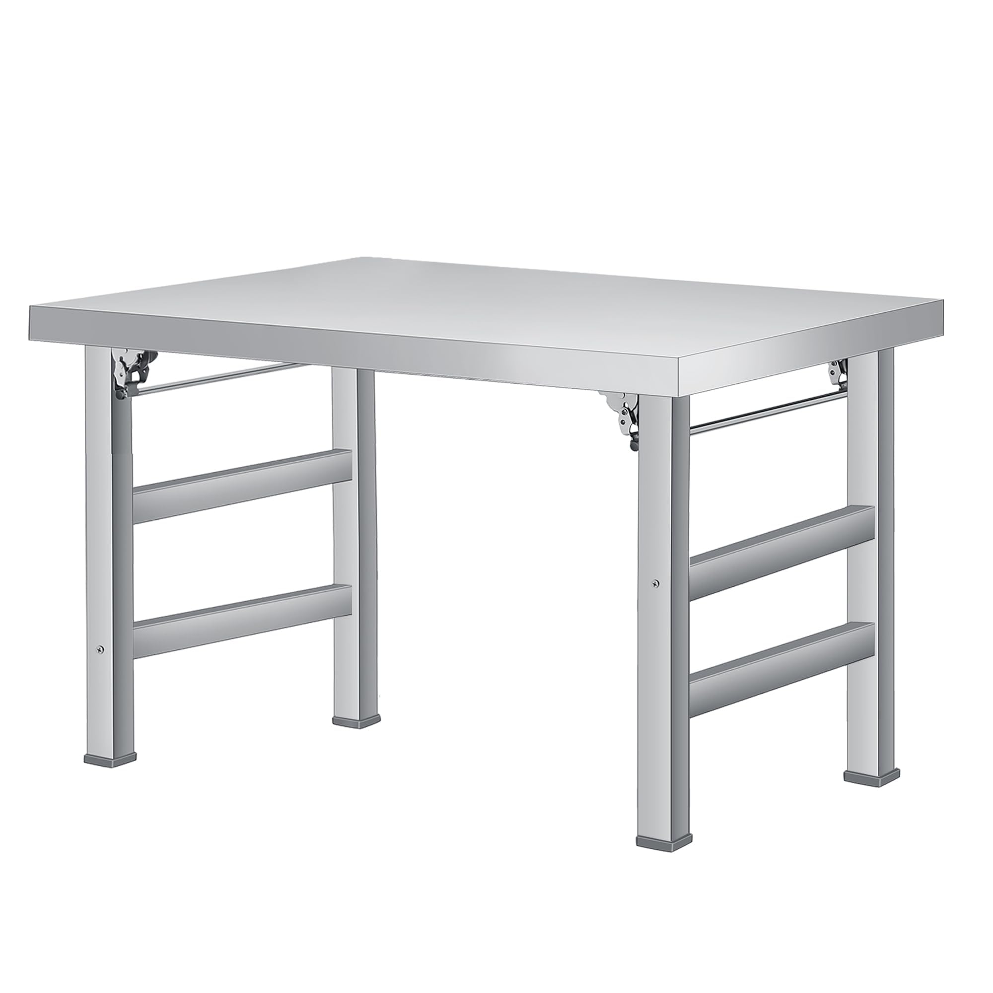Garvee Edelstahl Klapptisch Arbeitstisch 201 Edelstahl 90x60x70cm, Rostfrei, Klappbar & Belastbar, Küchentisch für Gastronomie, Werkstatt, Outdoor, BBQ & Vorbereitungstisch, Silber
