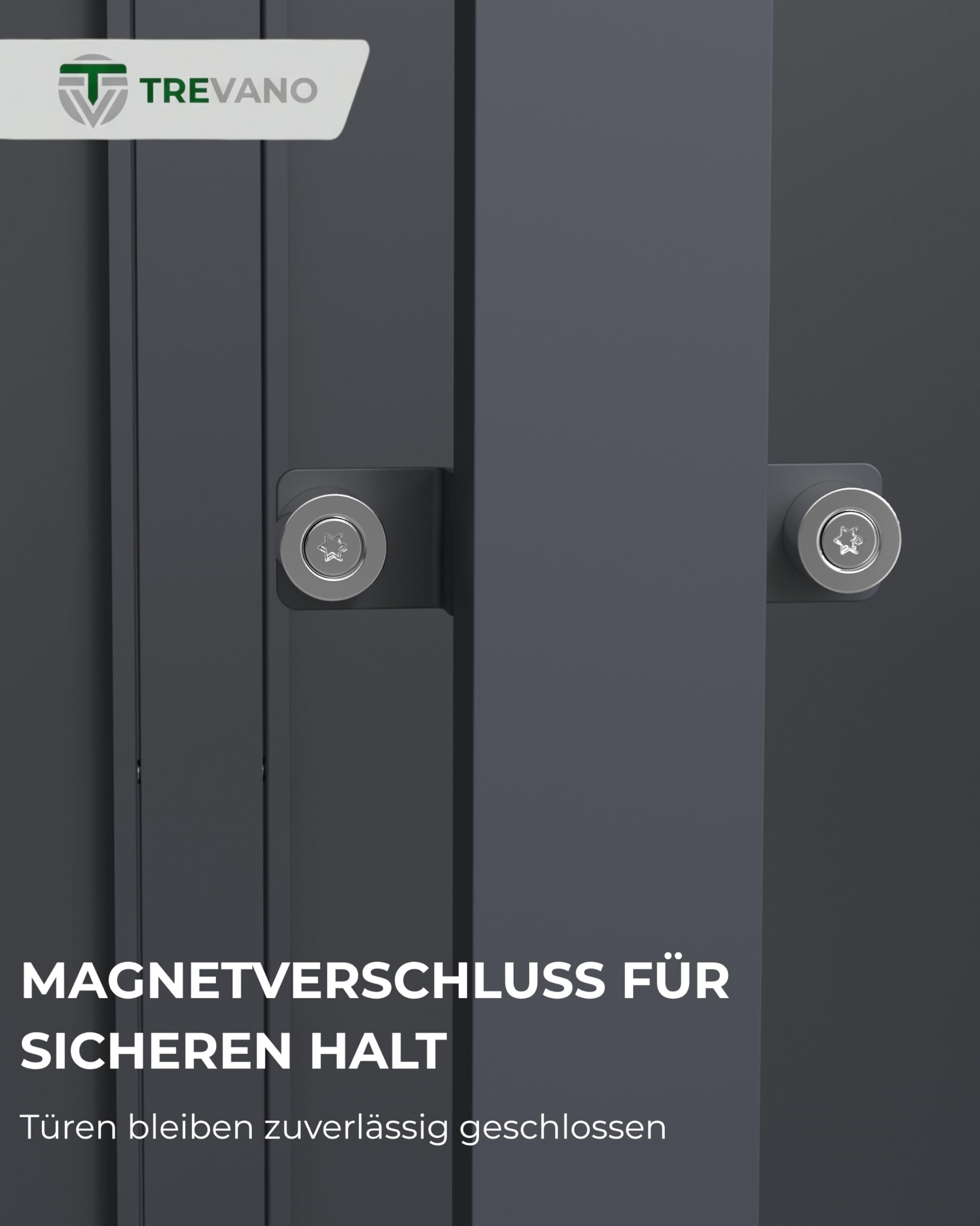 TREVANO Mülltonnenbox 4er 240l - Mülltonnenverkleidung 4 Tonnen Anthrazit - Robustes Mülltonnenhaus aus Stahl - Wetterbeständige Müllboxen für 4 Tonnen - Mülltonnen Unterstand 120l-240l